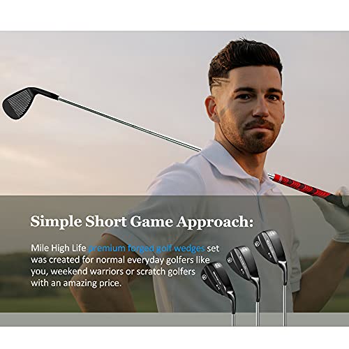 Mile High Life | Entry Level Golf Sand Wedge Sets | Beginner’s Golf Gap Wedge Sets | Lob Wedge Golf Clubs For Men & Women (58 Degrees(Black Titanium Layer)) #TOP3
