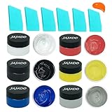 JAJADO 6 Jars Chalk Paste Silk Screen Stencils Paint and 6Pcs Mini Squeegees, Chalk Paint for Reusable Adhesive Stencils Painting on Wood, T-Shirts, Wall DIY Home Decor Chalkboard Art Craft Supplies