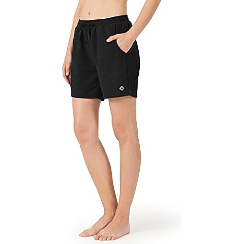 NAVISKIN Women's 5" Bermuda Shorts Active Yoga Shorts Workout Fitness Lounge Outdoor Shorts with Big Pockets Black Size M Cover