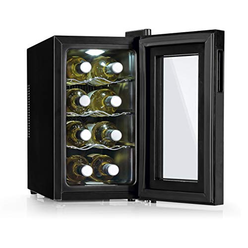Foto von N8WERK Weinkühlschrank für 8 Flaschen in der Midnight Edition | Mit doppelwandiger Temperglastür | Temperaturbereich 8 °C - 18 °C | Touch Bedienfeld mit LED Display | Kapazität 23 Liter