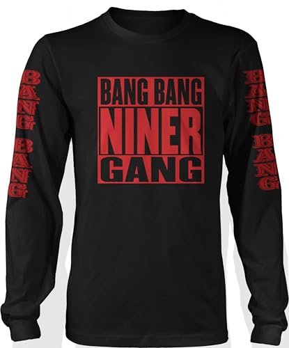 Bang Bang Niner Gang Long Sleeve T-Shirt (US Alpha X-Large Regular Regular Black)