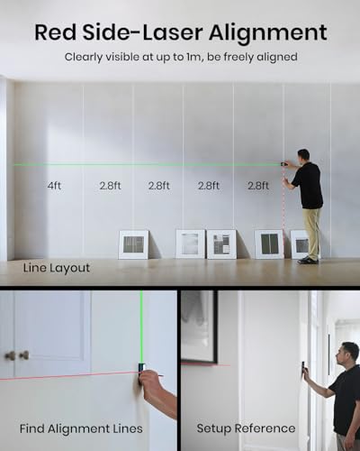 mileseey s50 green-beam laser distance measure - 400ft laser measure p2p side-laser alignment rechargeable 2434 ips backlit display areavolume measurement 8 units indoorampoutdoor