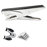 Heftgerät Metall im Set mit 1000 Heftklammern und Klammerentferner - Robuster Tacker für bis zu 20 Blätter, Perfekt für Büro & Zuhause, Ergonomisch und Aufprallsicher，tacker büro，entklammerer