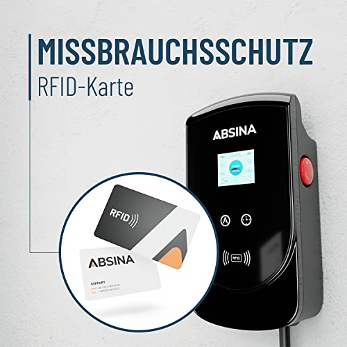 Wallbox 11kW ABSINA mit 5 Meter Typ 2 Ladekabel