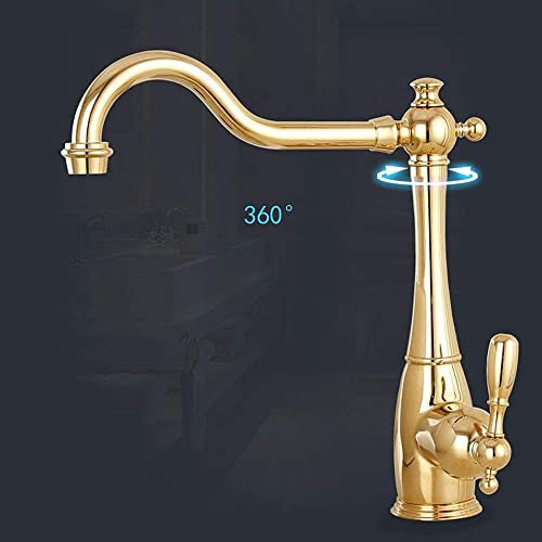 Grifos de baño con control de calor y frío y caño giratorio para lavabo de cobre puro 4