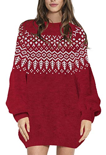 Sovoyontee Women's 2024 Cute Ugly Christmas Oversized Long Sweater Dress with Pockets
