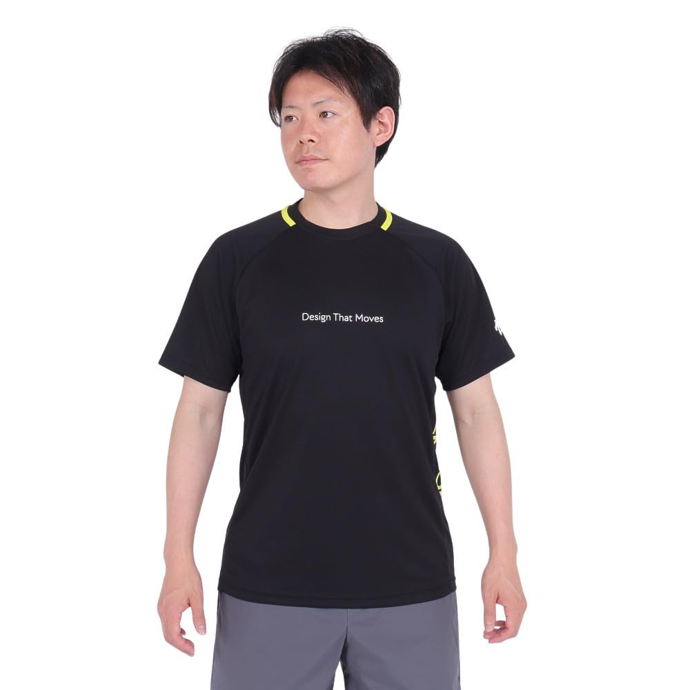 Descente Short Sleeve Volleyball T-Shirt, Sweat Absorbent, Quick Drying, Black, Large