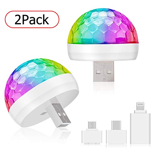 USB Mini Disco Lights, Party Lights Magic Disco Ball Light, Sound Activated Colorful