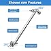 Adjustable Shower Head Extension Arm, Metal Shower Arm Extender for Fixed and Handheld Shower Head, Height & Angle Adjustable (Chrome)