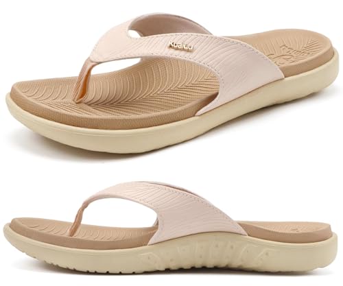 Image of KuaiLu Women's Orthotic Arch Support Flip Flops Yoga Mat Thong Sandals