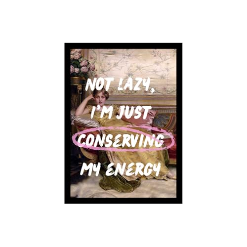 Image of BLINKART Framed Photo - Not Lazy | Altered Art Theme | Motivational & Inspirational Wall Art Poster for Home, Bedroom, Living Room, Office, Hotel & Gifting - 12x8 Inch