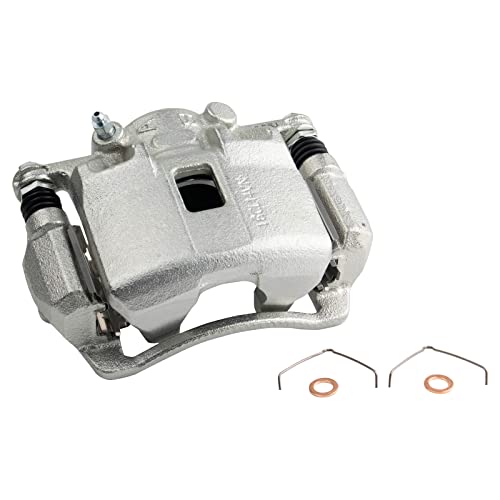 Image of TRQ Front Left and Right Brake Caliper Set 2 Piece Caliper Brackets Hardware for 2002-2006 Acura RSX Base 2003-2011 Honda Civic Hybrid 2009-2011 Civic Hybrid-L 2004-2005 SI 2007-2008 Fit