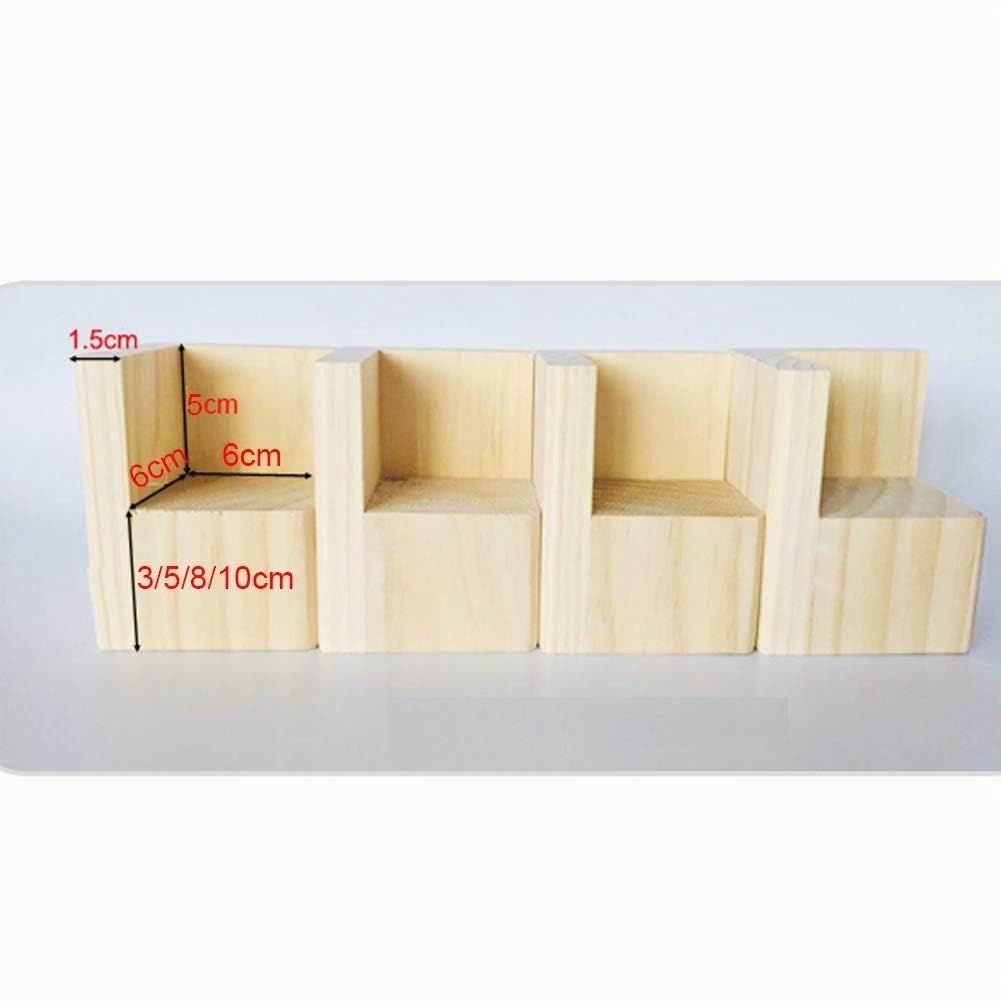 Furniture legs Rehausseur de Pieds de Meuble ou lit, Hauteur 3cm, 5cm, 8cm, 10cm, Robuste en Bois Massif Rehausseurs pour canapé, Table, Chaise, 4 pièces, Couleur Bois Naturel (sans Peinture)