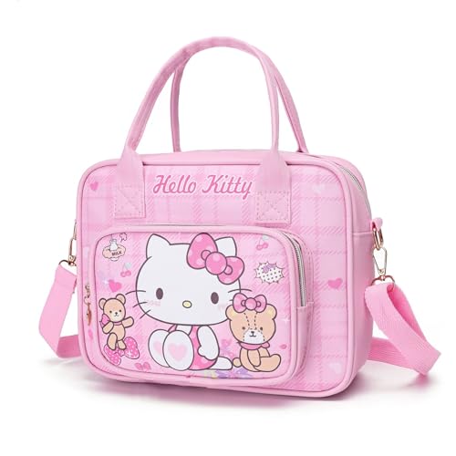 Cilnizriy Cute Crossbody Bags, Cartoon PU Leather Handbag, Adjustable Zipper Shoulder Bag, Lovely Gift for Her (Pink)