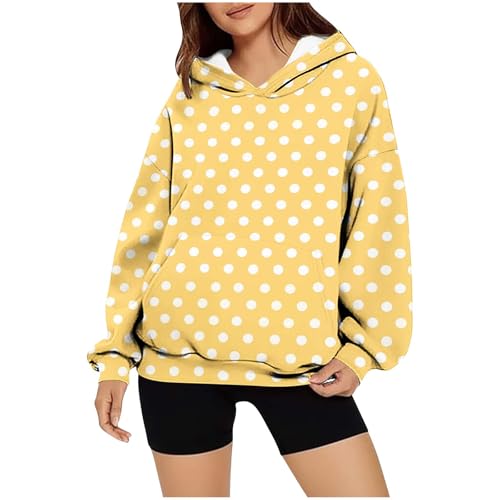 Sweat à capuche femme à pois style décontracté et ample du S au XXL