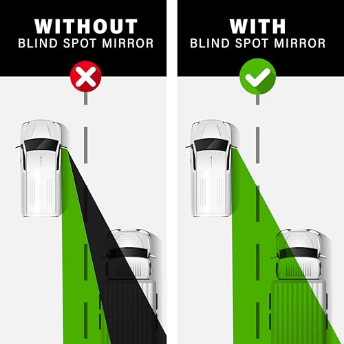 SteadMax 2 Pack Blind Spot Mirrors, HD Glass Wide Angle Convex Rearview Mirrors for Cars, Trucks, SUVs (2 Pack) - Image 4