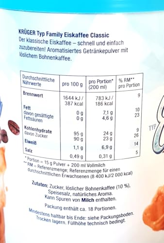 Krüger Eiskaffee Classic (2er Pack je 275g) Vegan
