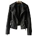VANGULL Women Ladies Zipper Slim Biker Motorcycle PU Leather Jackets Punk Rock Coats (M, Black)
