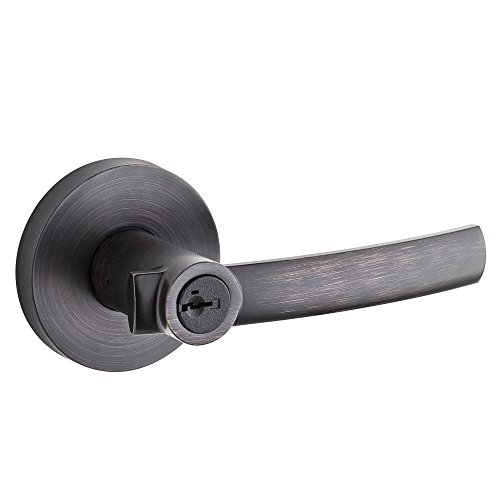 Kwikset 91560-015 Sydney Round Keyed Entry Lever featuring SmartKey, Venetian Bronze