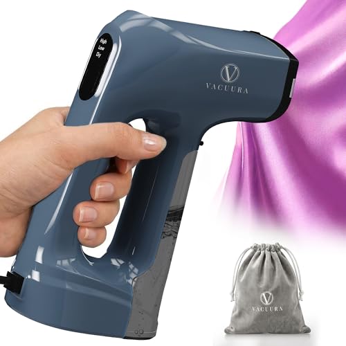 Vacuum Steamer for Clothes 1200W 2-in-1 Steamer & Iron 3500Pa Suction Handheld Clothes Steamer Garment Steamer & Wrinkle Remover for Shirts Bedding 30-Sec Heat-Up 4 Modes Travel & Home (110-120V)