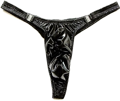Faringoto Herren Dessous Gay Jockstrap Tanga Tanga Männer Glänzend Geraffte Beutel Höschen G-string Tanga, Schwarz, Einheitsgröße