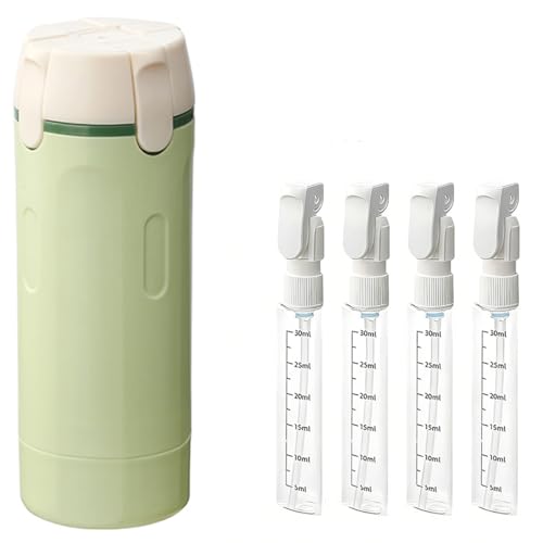 EdenEcho 4 in 1 Travel Dispenser 4 Pack 1OZ/30ML Travel Bottles with Stickers for Toiletries Leak Proof Travel Size Containers Portable for Shampoo Lotion Conditioner Cream Green