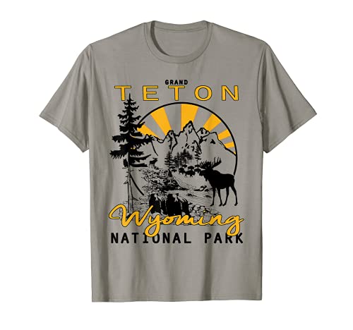 Grand Teton National Park Jackson Hole Wyoming Keepsake T-Shirt, Grey