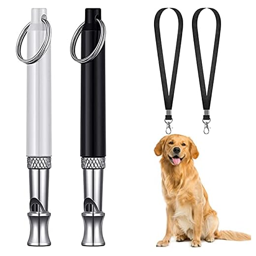 2 Pack Dog Whistle for Stop Barking, Professional Ultrasonic Dog Whistles Puppy Bark Control Training Tool with Lanyard Black and White