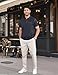 QOSOQ Men's Polo Shirts Short Sleeve Golf Polo T Shirt Lightweight Casual Button Down Shirts Summer Collared with Pocket Navy Blue