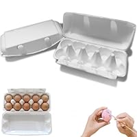 WOOGCSGO Eierkartons 10er Pappe, 20 Stück Eierschachtel, Eierschachteln 10er pappe mit Deckel, Im Bund je 20 Stk, Biologisch Abbaubar Eierschachteln für Eier (Weiß)