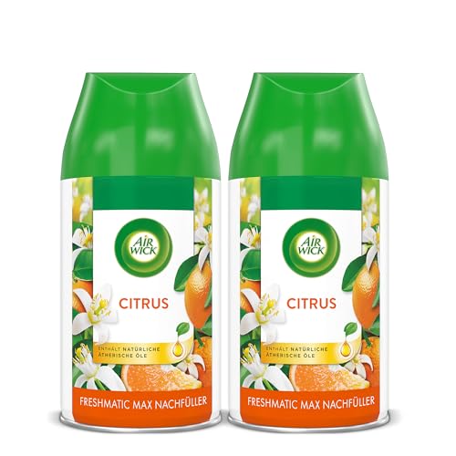 Air Wick Freshmatic Max Raumspray DUO – Nachfüller für den Air Wick Freshmatic Max – Duft: Citrus – 2 x 250 ml Nachfüller Raumduft und Lufterfrischer 1