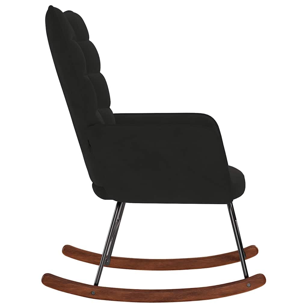 Mecedora de terciopelo con asiento y respaldo acolchados gruesos, marco estable de madera contrachapada y metal, patas de madera para un soporte seguro, cómodo sillón para sala de estar