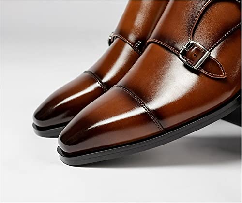 Men's Formal Shoes Double Monk Strap Genuine Leather Comfort Dress Shoes for Wedding Office2