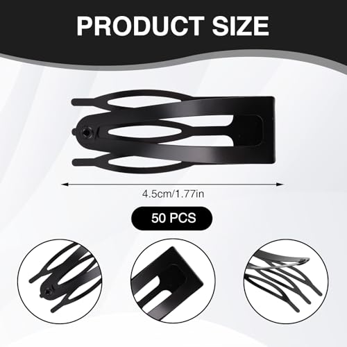 50 pinzas dobles para cabello grueso y fino, metal miniatura 2