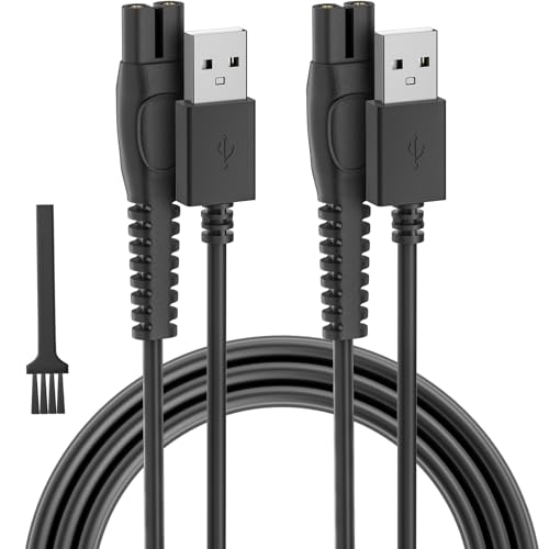 5V Cargador para Philips Norelco OneBlade 360 QP2724, QP2734, QP2824, MG5910, MG7910, MG9510, Afeitadora y Barbero Eléctrico Adaptador Cable USB 2 piezas