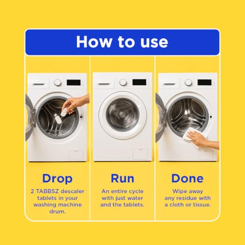 Image of Washing Machine Descaler and Cleaner Tablets 2 Month supply| Eco-Friendly & Non-Toxic Plant-Based Descaling Formula | 10X Cleaning | Protects Drum & Removes Limescale | Jasmine - Pack of 4