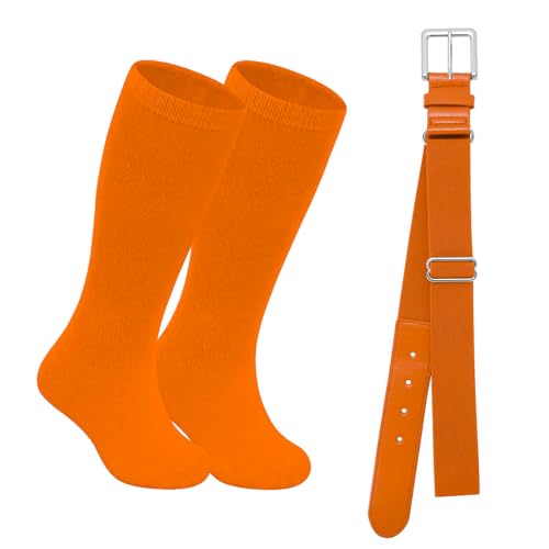 Baseball Socks and Belt Combo Set Youth Softball Baseball Socks Elastic Waist Belt for Boys Girls