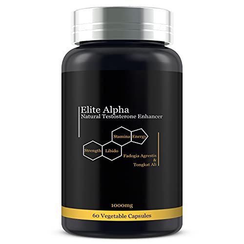 Natural Testosterone Enhancer for Men - Fadogia Agrestis 10:1 & Tongkat Ali - Max Strength Natural Muscle Builder, Energy and Libido Support, 60 Count