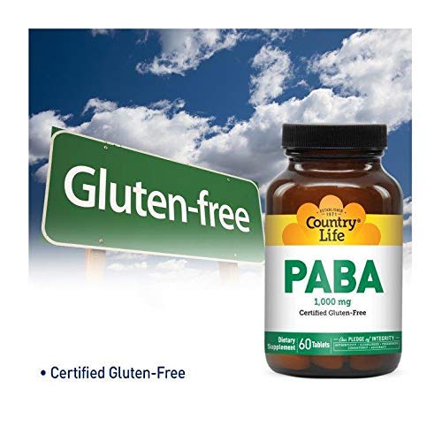 Country Life PABA 1000mg 60 Tablets Healthy Hair & Skin