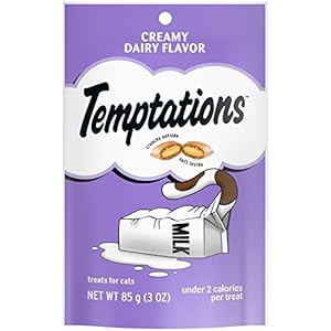 Temptations Classic Crunchy and Soft Cat Treats Creamy Dairy Flavor, 3 oz. Pouch