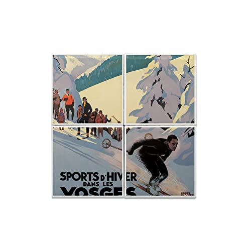 Carreaux céramique décoratifs 20x20 sport d'hiver Vosges poster voyage