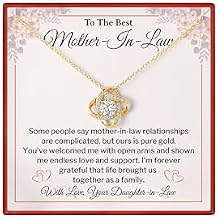 To My Mother In Law Necklace Gifts From Daughter In Law, Wedding Day, Mothers Day, Christmas Gift For Future Mom, Mother In Law Birthday Gifts With Cubic Zirconia Pendant, Message Card, And Luxury Gift Box.