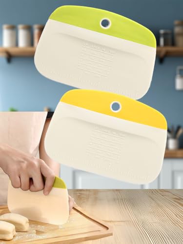 2 Batidoras De Masa, Cortador De Masa Profesional Y Cortador De Pastelería, Herramienta De Repostería De Acero Inoxidable Con Agarre Cómodo, Herramienta De Cocina Para Hornear, Verde Y Amarillo
