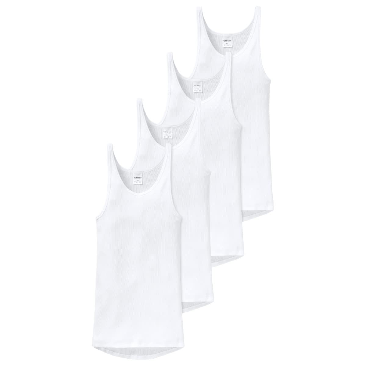 Schiesser 4er Spar-Pack Original Classics Doppelripp Herren Unterhemd - Baumwolle - 005051