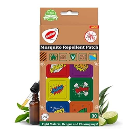 RUNBUGZ Mosquito Repellent Printed Boom Patches for Babies, 30 Patches