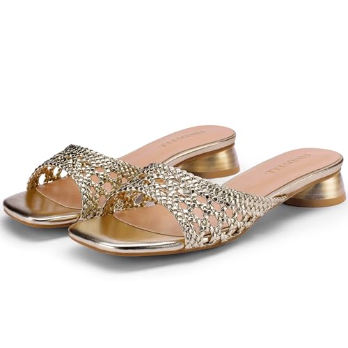 Women's Low Heels Sandals Braided Mule Chunky Block Heeled Slides Square Open toe Slip On Mules Fashion Heels3