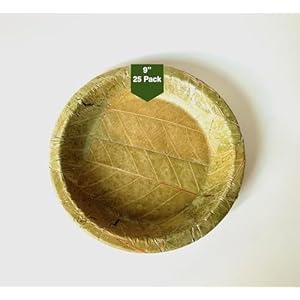Single Use Sal Leaf Plates (9 inch, 25/pack) | Zero Waste, Biodegradable, Backyard Compostable | For Parties, Picnics, BBQ’s, Weddings, Outdoor Festivals, 9 inch Plates