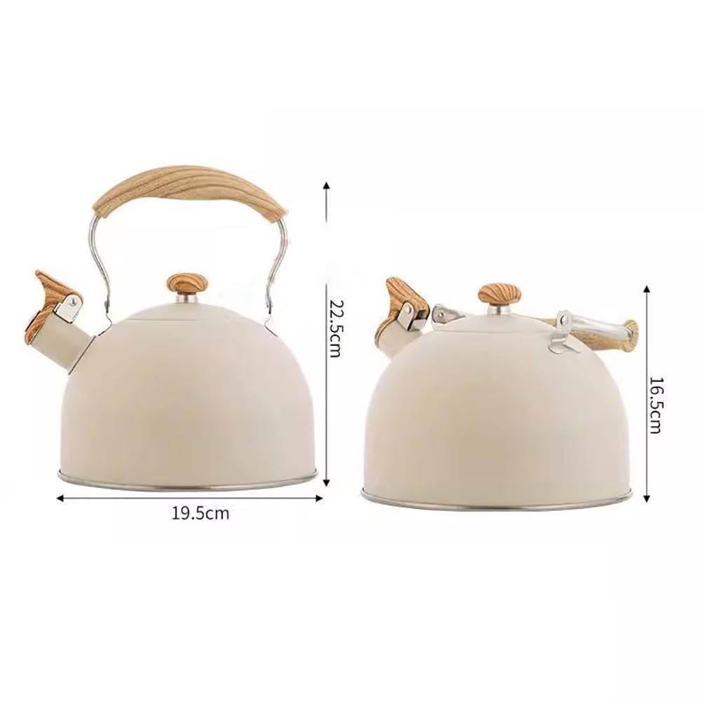 Bollitore Domestico in Acciaio Inossidabile da 2,5 Litri, Bollitore A Fischietto con Manico Antiscottatura, Caffettiera Portatile per Uso Domestico, Bollitore Elegante