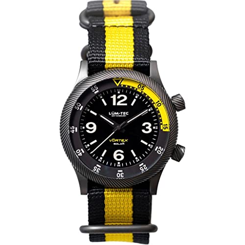 Lum-Tec Vortex D2 Solar Watch | Black/Yellow