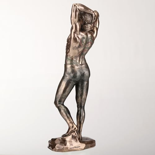 Escultura Hombre Tatuado en Pose Pinup en Bronce miniatura 7